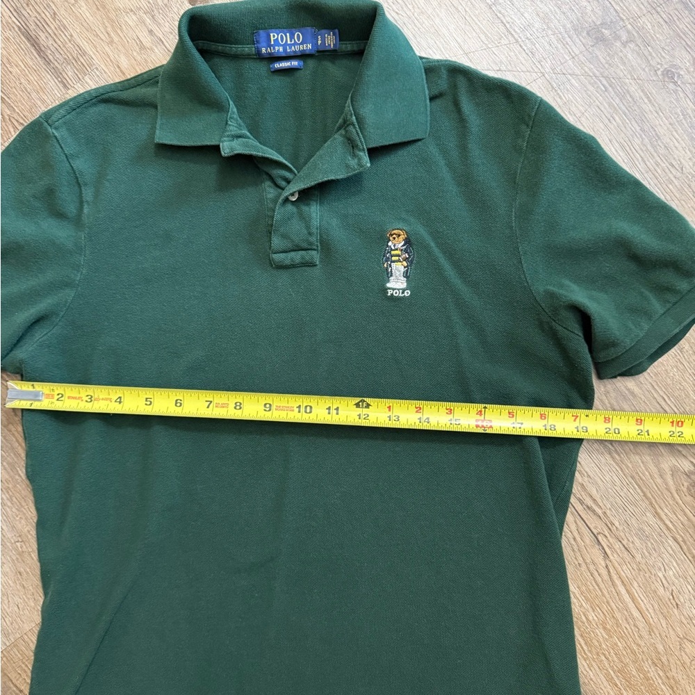 Polo by Ralph Lauren Forest Green Polo Shirt with Bear Embroidery - Picture 6 of 7